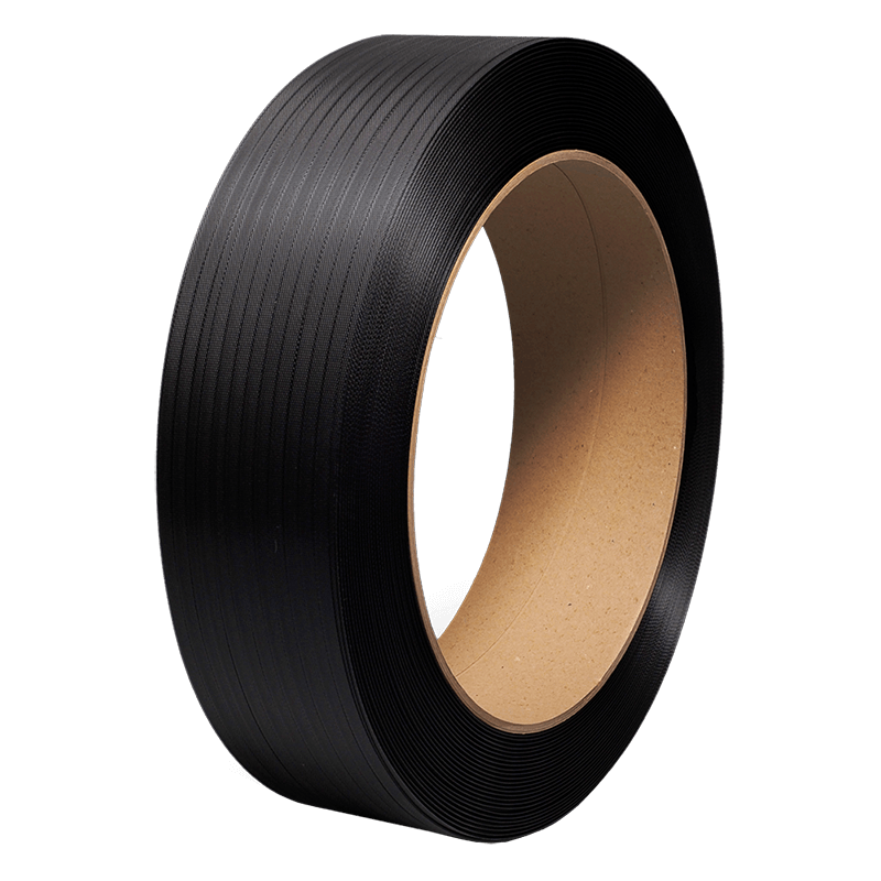 Poly Pro Strapping 1/2" X 9000', 300 Lbs. Black 16"x6" core