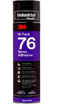 3M™ Hi-Tack Spray Adhesive 76, Clear, 24fl oz NON CA