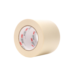 3M™ Paper Masking Tape 2214, Tan, 96 mm x 50 m, 5.4 mil, 8 Rolls/Case <!-- cleared -->