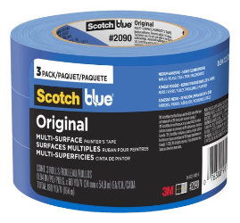ScotchBlue™ Original Painters Tape 2090-24EC3, 0.94 in x 60 yd (24mm x 54,8m), 3 rolls/pack <--cleared-->
